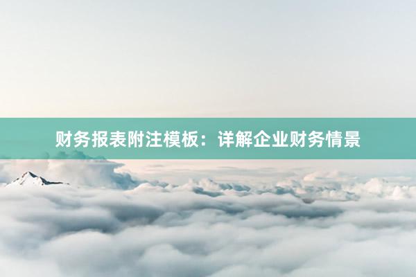 财务报表附注模板：详解企业财务情景